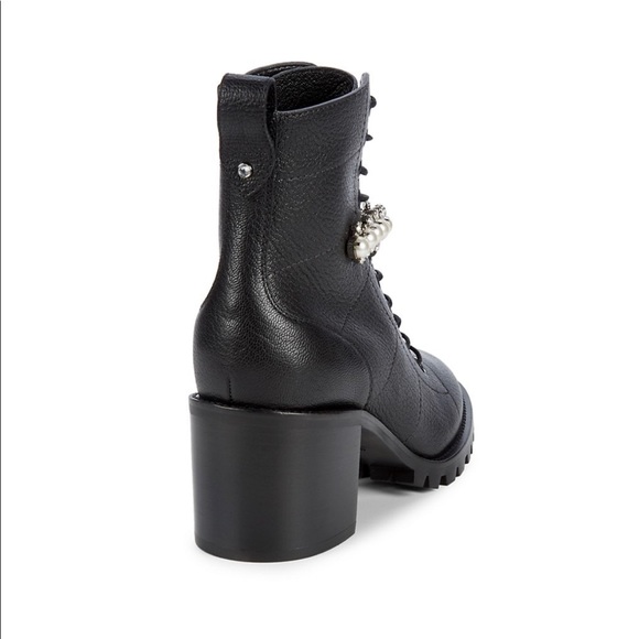 Jimmy Choo | Cruz Embellished Leather Combat Boots - Picture 4 of 14